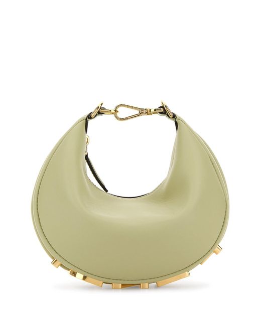 Borsa a mano graphy mini in pelle verde pastello di Fendi in Green