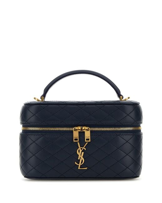 Borsa a mano Vanity Gaby in nappa blu navy di Saint Laurent in Blue