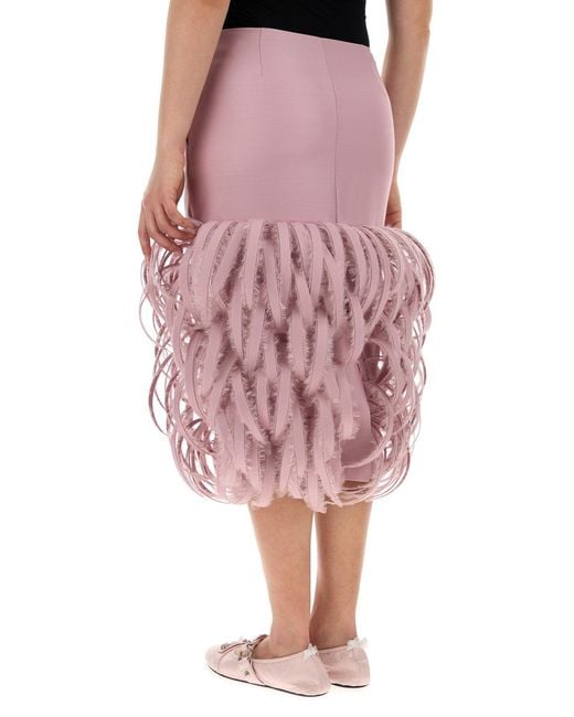 Balenciaga Pink Wool Blend Skirt