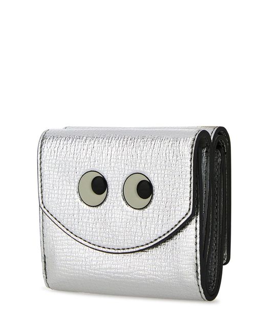 Portafoglio in pelle argento di Anya Hindmarch in Gray