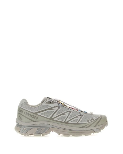 Salomon Gray Grey Fabric And Rubber Xt-6 Sneakers
