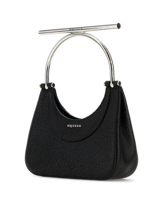 McQueen Black Mini Cross-Bar Handbag
