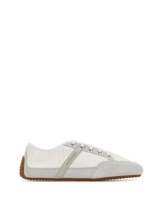Givenchy White Two-Tone Suede And Nylon Slim Sneakers for men