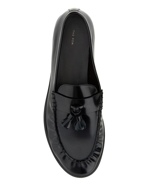The Row Black Leather Loafers