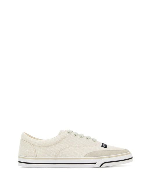 Dolce & Gabbana White Ivory Canvas Dg Sailing Sneakers
