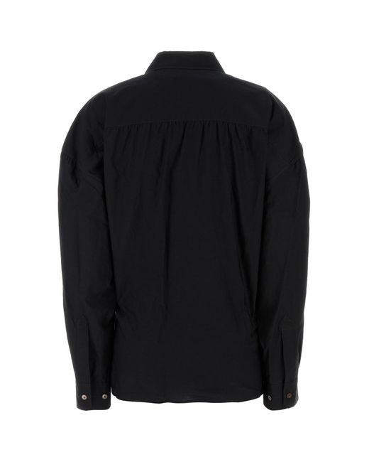 Camicia in misto cotone nero di Lemaire in Black