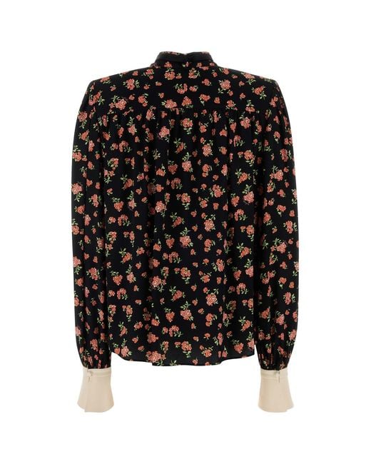 Valentino Garavani Black Printed Crepe Shirt