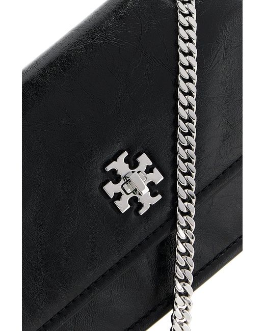 Tory Burch Black Nappa Leather Mini Kira Shoulder Bag