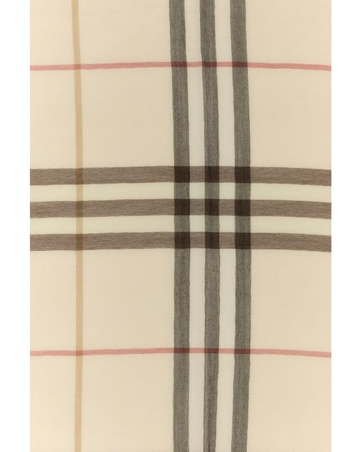Sciarpa in lana ricamata di Burberry in Natural
