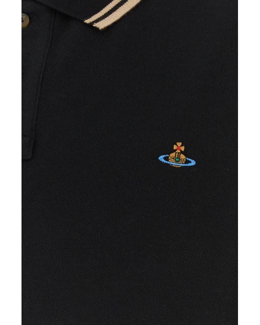 Vivienne Westwood Black Piquet Classic Polo Shirt for men