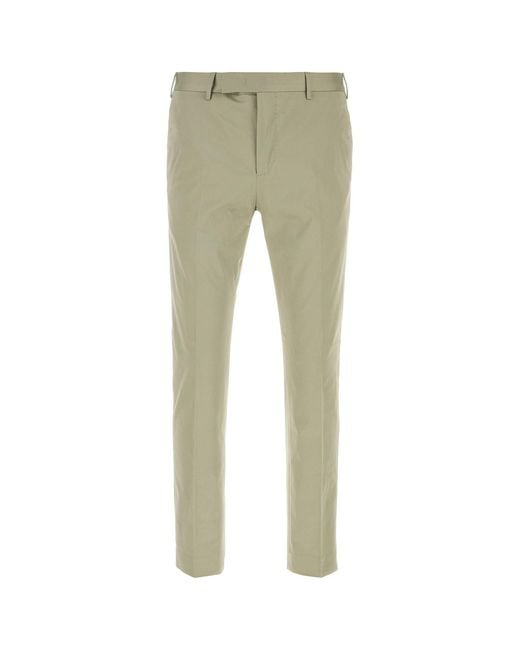 PT Torino Sage Green Stretch Cotton Pant for men