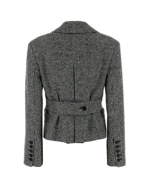 Ermanno Scervino Black Embroidered Wool Blend Blazer
