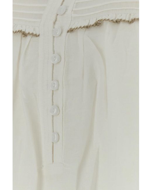 Isabel Marant White Cotton Blend Doane Blouse