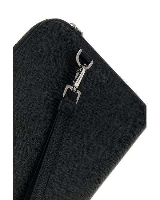Dolce & Gabbana Black Leather Sicily Clutch for men