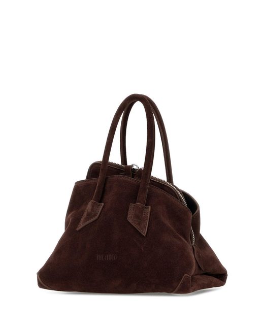 The Attico Brown Chocolate Suede Mini La Passeggiata Handbag