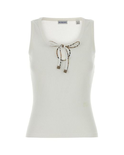 Burberry Gray Scoop Neck T-Shirt
