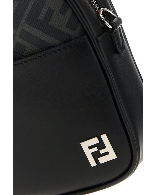 Borsa a tracolla Camera Case in pelle nera di Fendi in Black da Uomo