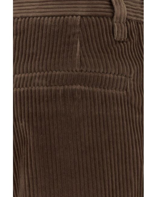 Brunello Cucinelli Brown Corduroy Wide-leg Pant