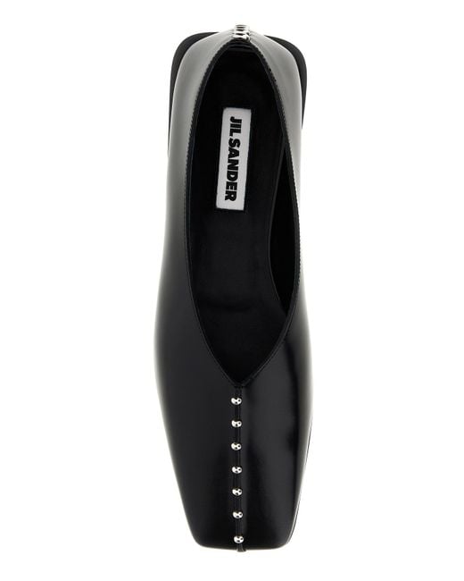 Ballerine in pelle nera di Jil Sander in Black