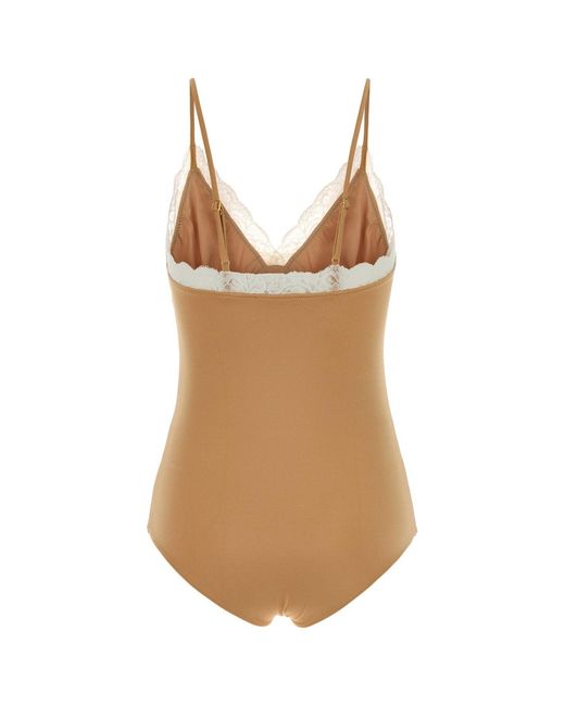 Chloé Brown Skin Pink Stretch Nylon Bodysuit
