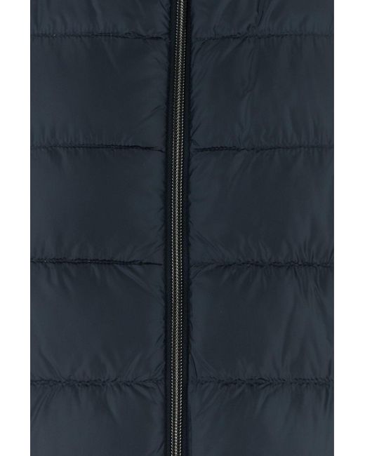 Herno Navy Blue Nylon Sleeveless Down Jacket for men