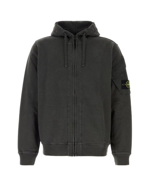 Stone Island Gray Dark Cotton Sweatshirt for men