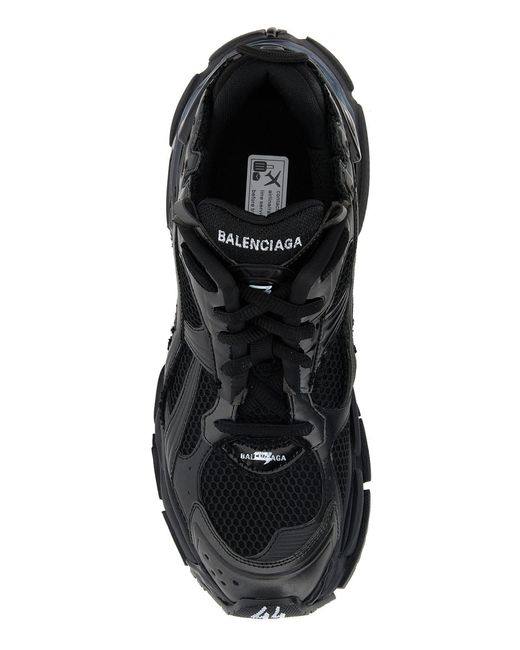 Balenciaga Black Textured Runner Sneakers for men