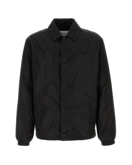 Giubbino in nylon nero di Burberry in Black da Uomo