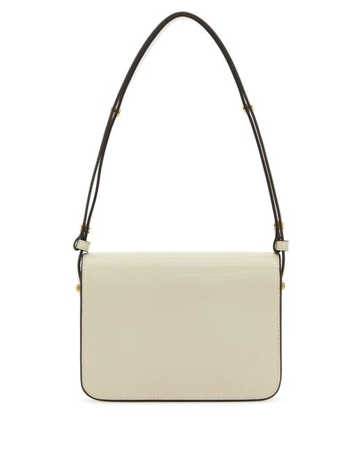 Tory Burch White Chalk Leather Robinson Shoulder Bag