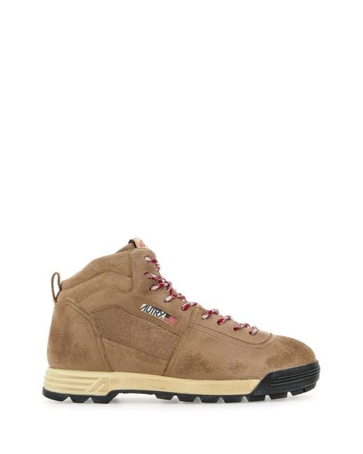 Autry Brown Beige Suede Malga Ankle Boots for men