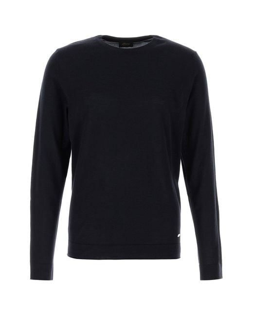Brioni Midnight Blue Wool Sweater for men