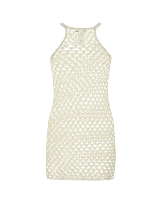 MY BEACHY SIDE White Ivory Crochet Mini Dress
