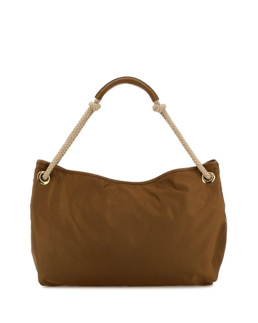 Borsa shopping Mariner grande in Re-Nylon cammello di Prada in Brown