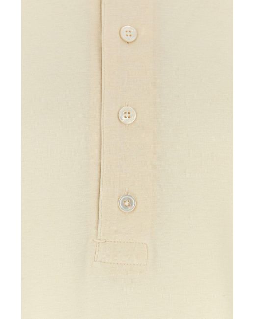 Polo in misto cotone avorio di Tom Ford in White da Uomo