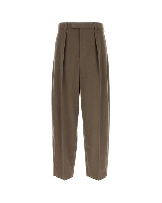Pantalone dalla gamba ampia in cotone stretch fango di Ferragamo in Multicolor da Uomo