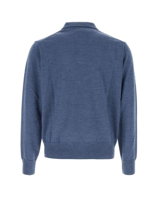 Vivienne Westwood Air Force Blue Wool Mark Polo Shirt for men