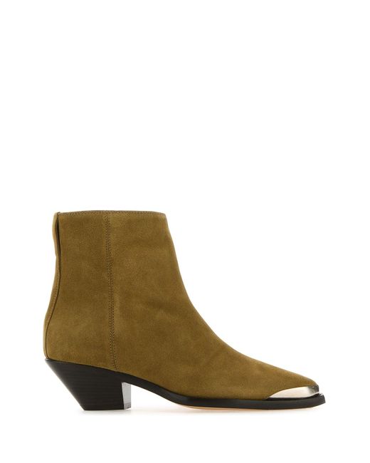 Isabel Marant Brown Beige Suede Adnae Ankle Boots