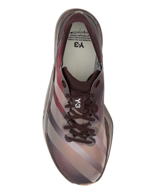 Y-3 Brown Burgundy Fabric Y3 Adios Pro 4 Sneakers