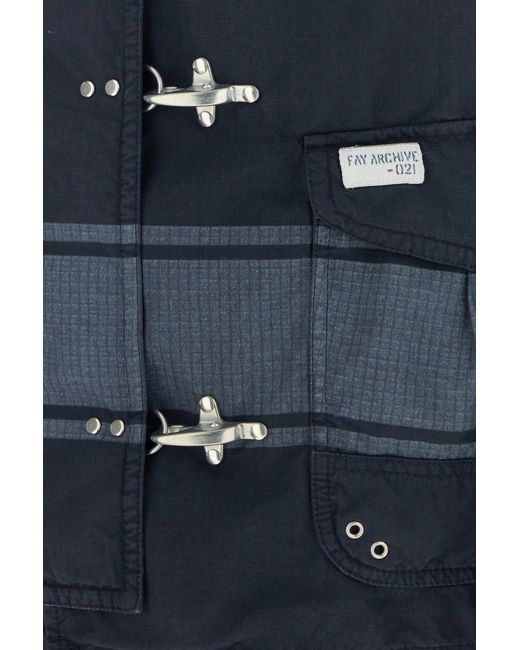 Fay Blue Two-tone Cotton Jacket for men