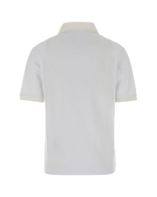 Jil Sander White Piquet Polo Shirt