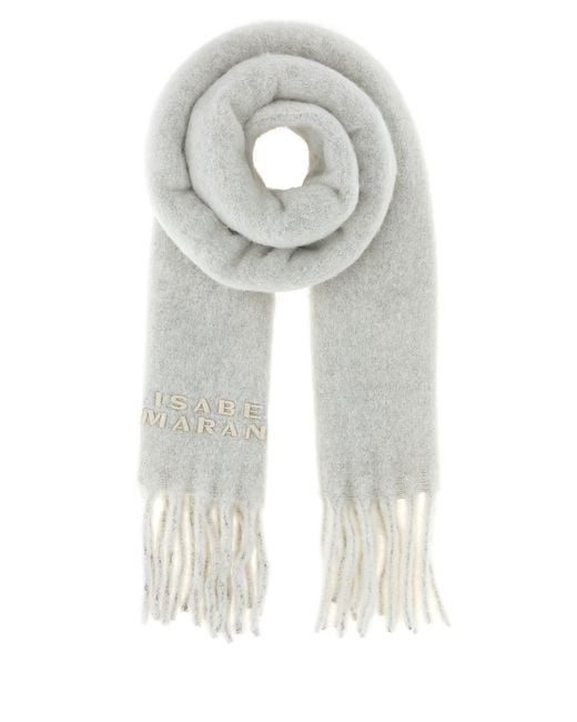 Isabel Marant White Light Alpaca Blend Firny Scarf