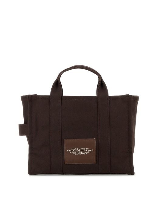 Marc Jacobs Black Chocolate Canvas Medium The Tote Bag Handbag