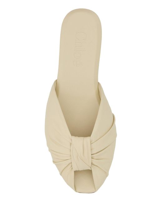 Chloé White Ivory Leather Suzie Slippers