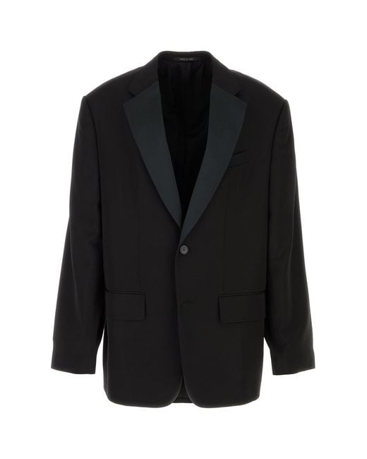 Balenciaga Black Wool Oversize Blazer for men