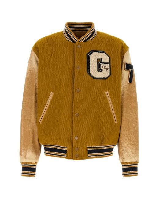Golden Goose Deluxe Brand Metallic Ochre Wool Aleandro Bomber Jacket for men
