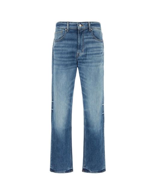 7 For All Mankind Blue Stretch Denim Jeans for men