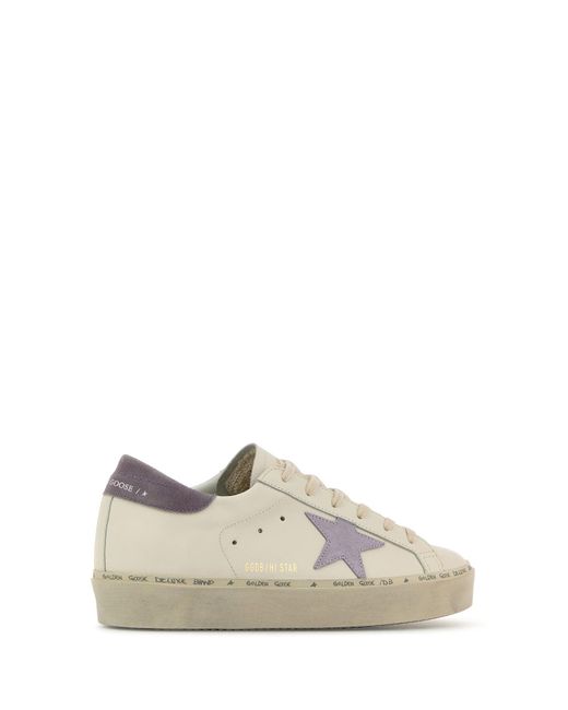 Sneakers Hi Star Classic in pelle bianca di Golden Goose Deluxe Brand in White