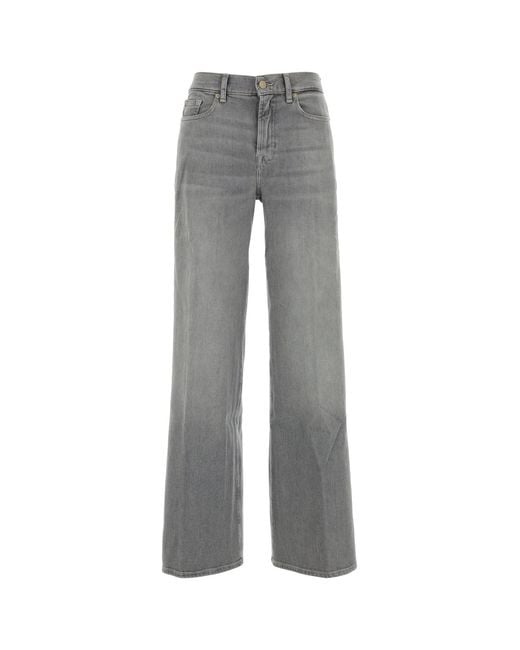 7 For All Mankind Gray Grey Stretch Denim Lotta Jeans