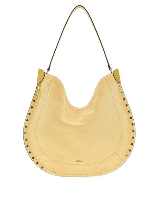 Isabel Marant Natural Pastel Yellow Suede Oskan Shopping Bag