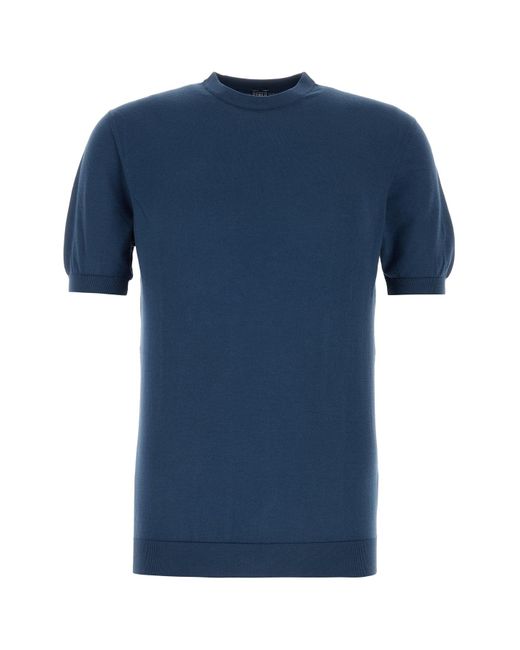Maglione in cotone blu di Fedeli in Blue da Uomo